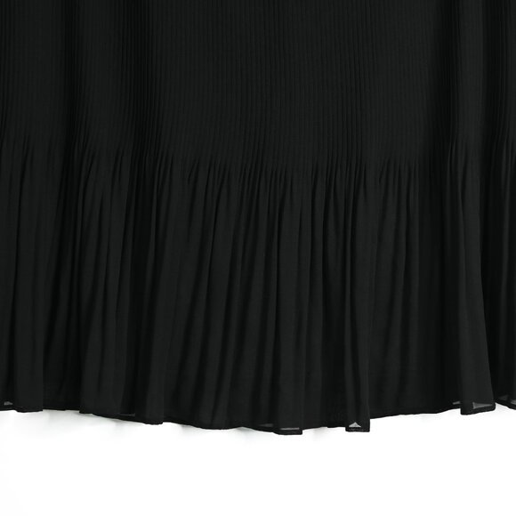 ALFANI Black Pleated Ruffle Hem Elastic Waist Pull On Skirt - Size Large - Picture 3 of 10